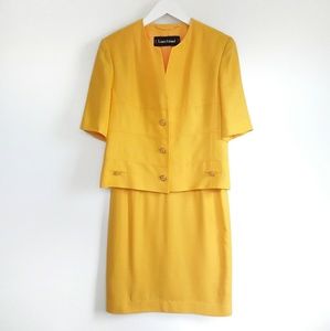 Louis Feraud Vintage Yellow Skirt Suit
